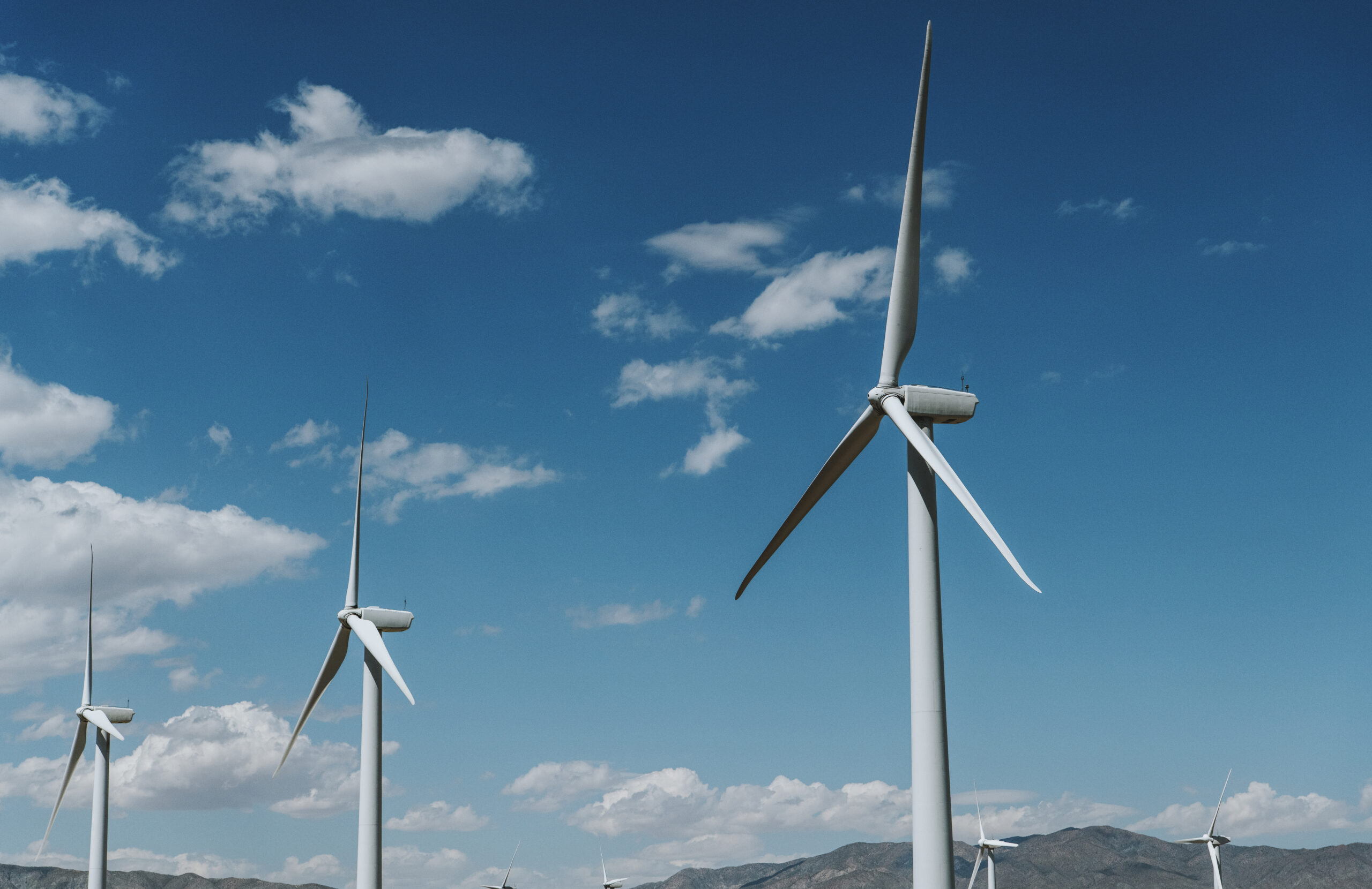 wind turbine with a blue sky