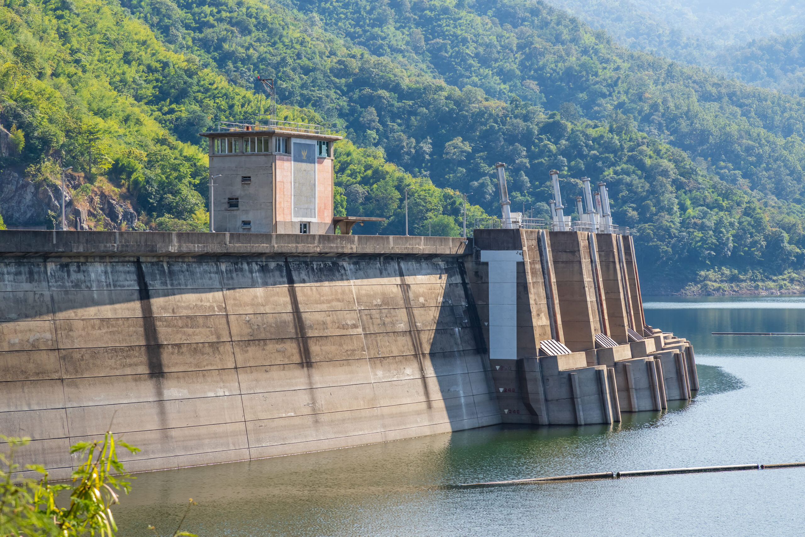 tak, thailand december 24, 2018: bhumibol dam with hydroelectr